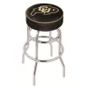 Holland Bar Stool Co. 25" 4" Colorado Cushion Seat, Double-Ring Chrome Swivel Bar Stool