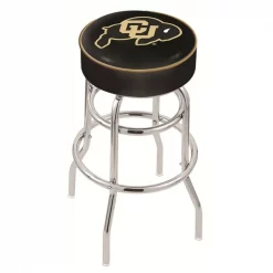 Holland Bar Stool Co. 25" 4" Colorado Cushion Seat, Double-Ring Chrome Swivel Bar Stool