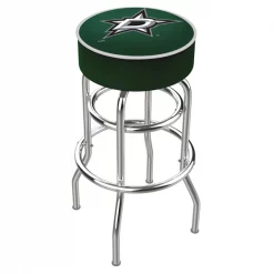 Holland Bar Stool Co. 30" Dallas Stars Cushion Seat, 2-Ring Chrome Swivel Bar Stool