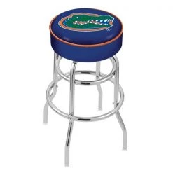 Holland Bar Stool Co. 25" 4" Florida Cushion Seat, Double-Ring Chrome Swivel Bar Stool