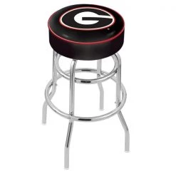 Holland Bar Stool Co. 30" Georgia "G" Cushion Seat, 2-Ring Chrome Swivel Bar Stool