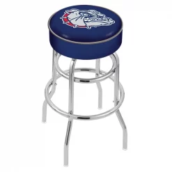 Holland Bar Stool Co. 25" 4" Gonzaga Cushion Seat, Double-Ring Chrome Swivel Bar Stool