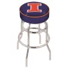 Holland Bar Stool Co. 25" 4" Illinois Cushion Seat, Double-Ring Chrome Swivel Bar Stool