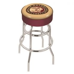 Holland Bar Stool Co. 30" Indian Motorcycle Cushion Seat, 2-Ring Chrome Swivel Bar Stool