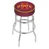 Holland Bar Stool Co. 25" Iowa State Cushion Seat, 2-Ring Chrome Swivel Bar Stool