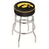 Holland Bar Stool Co. 25" 4" Iowa Cushion Seat, Double-Ring Chrome Swivel Bar Stool