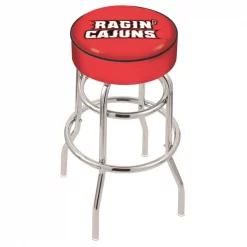 Holland Bar Stool Co. 30" Louisiana-Lafayette Cushion Seat, 2-Ring Chrome Swivel Bar Stool
