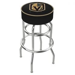 Holland Bar Stool Co. 30" Vegas Golden Knights Cushion Seat, 2-Ring Chrome Swivel Bar Stool