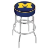 Holland Bar Stool Co. 25" 4" Michigan Cushion Seat, Double-Ring Chrome Swivel Bar Stool