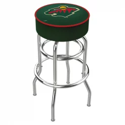 Holland Bar Stool Co. 25" Minnesota Wild Cushion Seat, 2-Ring Chrome Swivel Bar Stool
