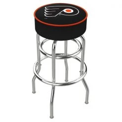 Holland Bar Stool Co. 25" Philadelphia Flyers Cushion Seat, 2-Ring Chrome Swivel Bar Stool