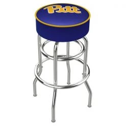 Holland Bar Stool Co. 25" Chrome 2-Ring Penn State Swivel Bar Stool, Accent Ring