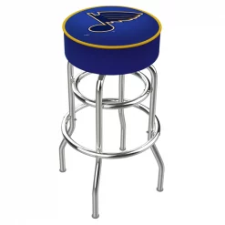 Holland Bar Stool Co. 30" St Louis Blues Cushion Seat, 2-Ring Chrome Swivel Bar Stool