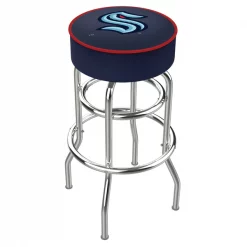 Holland Bar Stool Co 25" Seattle Kraken 4" Cushion, 2-Ring Chrome Base Swivel Bar Stool