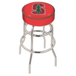 Holland Bar Stool Co. 30" 4" Stanford Cushion Seat, Double-Ring Chrome Swivel Bar Stool