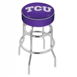 Holland Bar Stool Co. 25" 4" TCU Cushion Seat, Double-Ring Chrome Swivel Bar Stool