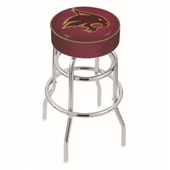 Holland Bar Stool Co. 25" Texas State Cushion Seat, 2-Ring Chrome Swivel Bar Stool