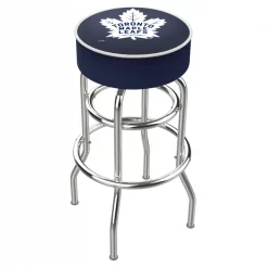 Holland Bar Stool Co. 25" Toronto Maple Leafs Cushion Seat, 2-Ring Chrome Swivel Bar Stool