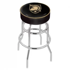 Holland Bar Stool Co. 25" US Military Acad ARMY Cushion Seat, 2-Ring Chrome Swivel Bar Stool