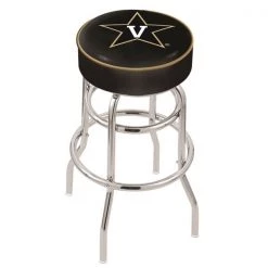 Holland Bar Stool Co. 30" Vanderbilt Cushion Seat, 2-Ring Chrome Swivel Bar Stool