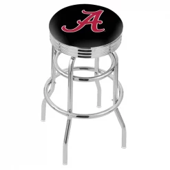 Holland Bar Stool Co. 30" Chrome 2-Ring Alabama Swivel Bar Stool, Accent Ring