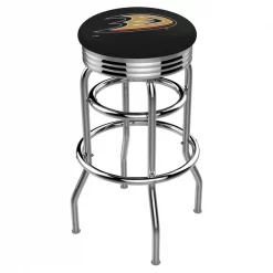 Holland Bar Stool Co. 30" Chrome 2-Ring Anaheim Ducks Swivel Bar Stool, Accent Ring