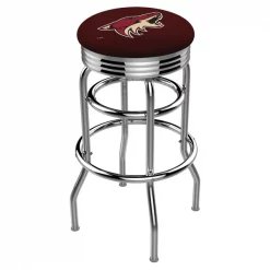 Holland Bar Stool Co. 30" Chrome 2-Ring Arizona Coyotes Swivel Bar Stool, Accent Ring