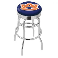Holland Bar Stool Co. 30" Chrome 2-Ring Auburn Swivel Bar Stool, Accent Ring