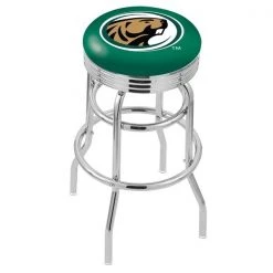 Holland Bar Stool Co. 25" Chrome 2-Ring Bemidji State Swivel Bar Stool, Accent Ring