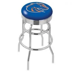 Holland Bar Stool Co. 30" Chrome 2-Ring Boise State Swivel Bar Stool, Accent Ring