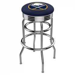 Holland Bar Stool Co. 30" Chrome 2-Ring Buffalo Sabres Swivel Bar Stool, Accent Ring