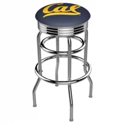 Holland Bar Stool Co. 30" Chrome 2-Ring Cal Swivel Bar Stool, Accent Ring