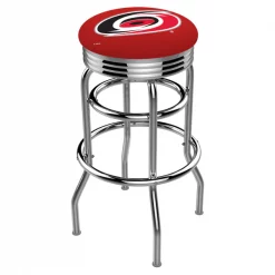 Holland Bar Stool Co. 30" Chrome 2-Ring Carolina Hurricanes Swivel Bar Stool, Accent Ring