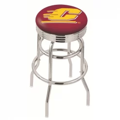 Holland Bar Stool Co. 30" Chrome 2-Ring Central Michigan Swivel Bar Stool, Accent Ring