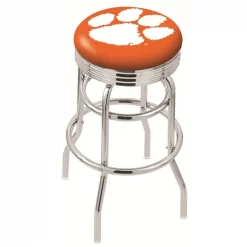 Holland Bar Stool Co. 30" Chrome 2-Ring Clemson Swivel Bar Stool, Accent Ring