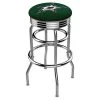 Holland Bar Stool Co. 25" Chrome 2-Ring Dallas Stars Swivel Bar Stool, Accent Ring