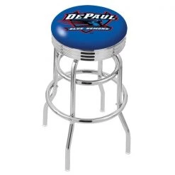 Holland Bar Stool Co. 30" Chrome 2-Ring DePaul Swivel Bar Stool, Accent Ring