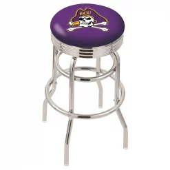 Holland Bar Stool Co. 30" Chrome 2-Ring East Carolina Swivel Bar Stool, Accent Ring