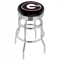Holland Bar Stool Co. 25" Chrome 2-Ring Georgia "G" Swivel Bar Stool, Accent Ring