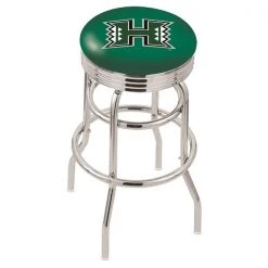Holland Bar Stool Co. 25" Chrome 2-Ring Hawaii Swivel Bar Stool, Accent Ring