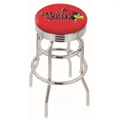 Holland Bar Stool Co. 30" Chrome 2-Ring Illinois State Swivel Bar Stool, Accent Ring