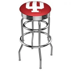 Holland Bar Stool Co. 25" Chrome 2-Ring Indiana Swivel Bar Stool, Accent Ring