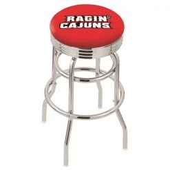 Holland Bar Stool Co. 25" Chrome 2-Ring Louisiana-Lafayette Swivel Bar Stool, Accent Ring