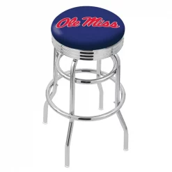 Holland Bar Stool Co. 30" Chrome 2-Ring Ole' Miss Swivel Bar Stool, Accent Ring