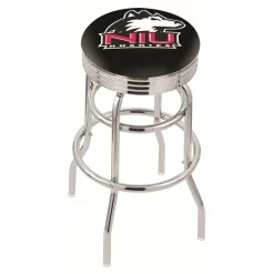 Holland Bar Stool Co. 30" Chrome 2-Ring Northern Illinois Swivel Bar Stool, Accent Ring