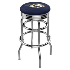 Holland Bar Stool Co. 30" Chrome 2-Ring Nashville Predators Swivel Bar Stool, Accent Ring