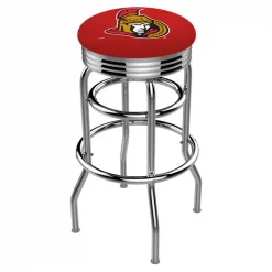Holland Bar Stool Co. 30" Chrome 2-Ring Ottawa Senators Swivel Bar Stool, Accent Ring