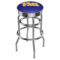Holland Bar Stool Co. 30" Chrome 2-Ring Penn State Swivel Bar Stool, Accent Ring