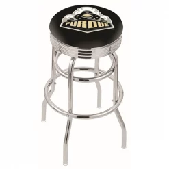 Holland Bar Stool Co. 30" Chrome 2-Ring Pitt Swivel Bar Stool, Accent Ring