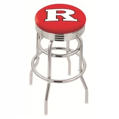 Holland Bar Stool Co. 30" Chrome 2-Ring Rutgers Swivel Bar Stool, Accent Ring